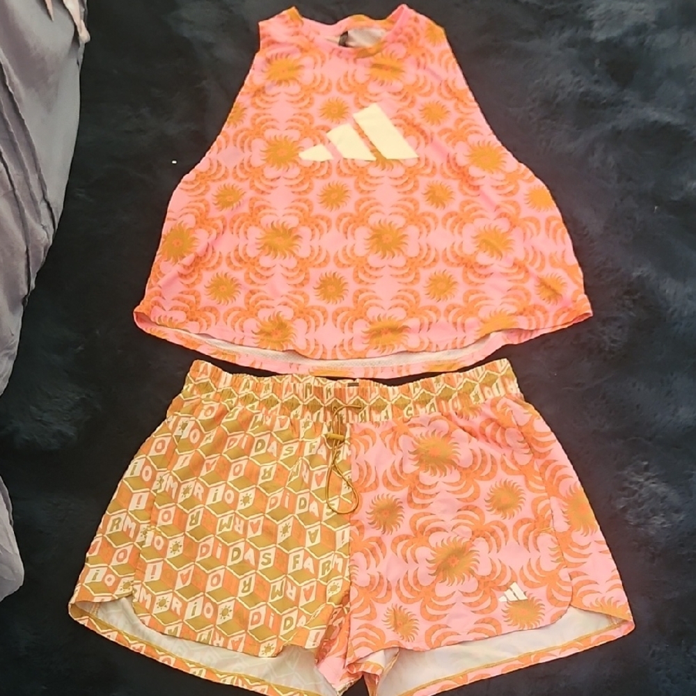 Adidas Sunburst Orange and Pink Set